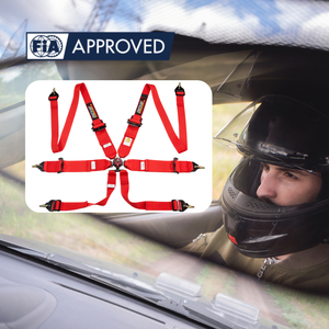 เข็มขัดนิรภัยแบบ 6 จุด สำหรับรถแข่งมอเตอร์สปอร์ต ได้รับการรับรองจาก FIA พร้อมตัวล็อคแบบ Snap Hook  รับทำโลโก้ตามสั่ง จัดจำหน่ายโดยโรงงาน - Product Image 1