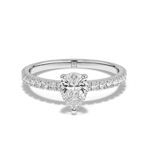 Bague en diamant naturel, taille ovale, or rose, bague de fiançailles avec pierres latérales, design élégant, disponible en or 10K, 14K, 18K, platine - Product Image 2