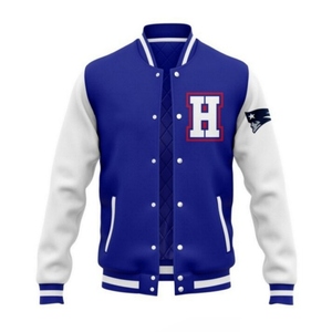 แจ็คเก็ตเบสบอลสไตล์วาร์ซิตี้ปักลายเชนิลล์ขนสัตว์แท้ 100% สำหรับผู้หญิง ผลิตตามสั่งจากโรงงาน สไตล์สตรีทแวร์ - Product Image 1