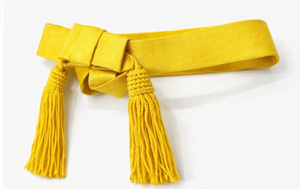 Ceinture de cérémonie jaune avec pompons – Écharpe décorative pour événements et parades - Product Image 6