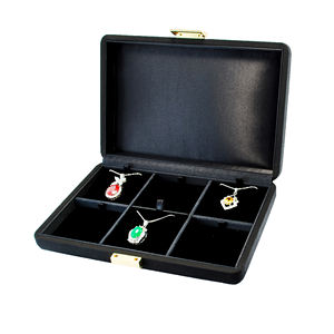 กล่องจัดระเบียบจี้รูปสี่เหลี่ยมผืนผ้าลายญี่ปุ่นแบบหกส่วน ความจุขนาดใหญ่ ดีไซน์กระดาษกำมะหยี่ 280x190x50 มม. วันวาเลนไทน์ - Product Image 2