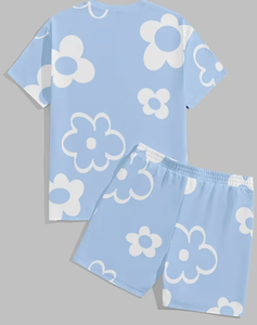 Ensemble de shorts de basketball pour hommes, imprimé marbré, séchage rapide, taille mi-haute élastique, imprimé numérique, polyester/coton, tenue de sport - Product Image 3