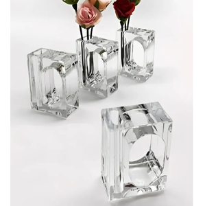 Porte-serviettes carrés modernes en acrylique, haute transparence, taille et logo personnalisables, accessoires de table en promotion - Product Image 4