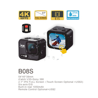 Caméra d'action personnalisée 21M étanche 5K 1080p avec écran tactile mini 2,1 pouces, WiFi, grand angle 170° et stabilisation électronique de l'image (EIS), commandée au pouce