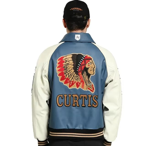 Clothing Bomber Jacket Lightman Custom Leather Jacket Manufacturer Custom Cowhide Leather <b>for</b> Men Custom Embroidery Logo <b>Hip</b> Hop - Product Image 5