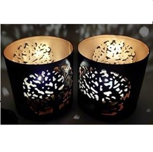 Portavelas de metal negro antiguo, portátil, para velas de pilar, para decoración de iluminación del hogar, portavelas para velas de té, diseño personalizado - Product Image 1