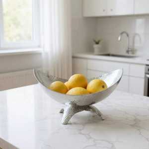 Support de bol en métal martelé surélevé pour fruits, salades et collations, idéal pour la maison et la décoration de mariage - Product Image 5