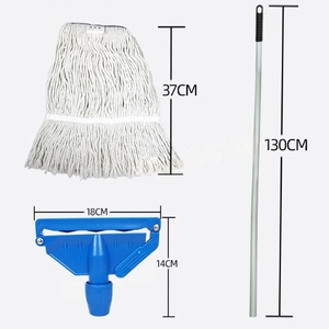 Recharge de tête de balai serpillère en coton robuste et réutilisable, auto-essoreuse, pour nettoyage de sols humides, usage commercial et industriel, durable, vente en gros usine - Product Image 2