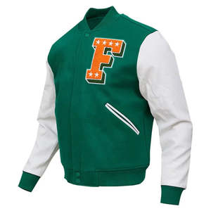 Chaqueta Varsity de Invierno Acolchada de Alta Calidad de la Universidad Florida A&M para Hombre y Mujer, Cuerpo de Lana, Mangas de Cuero, Bordado de Chenille - Product Image 2