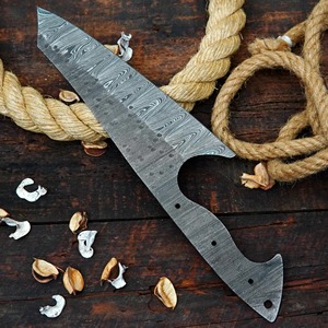 Custom Handmade Damascus Steel Clip Point Straight Edge Blank Blade Handle 12-inch Industrial/DIY Chef <b>Knife</b> - Product Image 6
