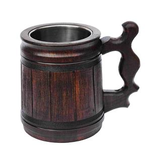 Taza de Madera de Fabricación India, Tamaño Personalizado, Proveedor Mayorista, Taza de Madera Tipo Barril, Taza Vikinga de Lujo Moderna de Madera y Acero Inoxidable - Product Image 3