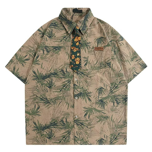 Chemise à fleurs de style thaïlandais, chemise hawaïenne à manches courtes pour homme, vêtements d'été - Product Image 1
