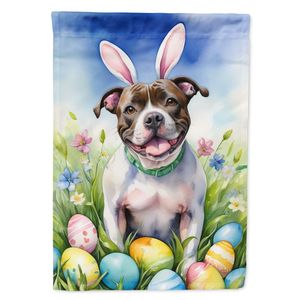 Staffordshire Bull Terrier chasse aux oeufs de pâques drapeau de jardin boîte aux lettres multicolore bannière décorative de cour pour illustration de patio pour fleur - Product Image 1