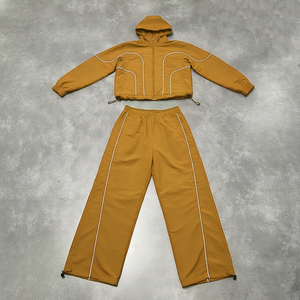 Custom Windbreaker <b>Zip</b> <b>up</b> Hooded <b>Jacket</b> Joggers Nylon Wind Breaker Cargo Pants Sweat Pant Tracksuit Unisex Jogging Suits Set - Product Image 6
