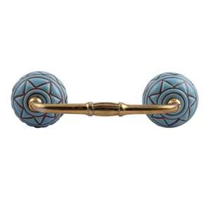 Poignée d'armoire en vrac fait à la main bleu en céramique marron motif pont en gros poignées de commode Lot Vintage tiroir armoire porte tirer - Product Image 2