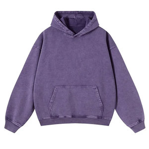 Sweat-shirt à capuche délavé à l'acide, style streetwear, avec effet délavé, coupe ample, poches kangourou - Product Image 1