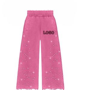 Survêtement rose à capuche pour filles, manches longues, imprimé pailleté, logo en strass, coupe décontractée, tenue d'automne - Product Image 4