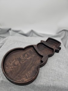 Plateau de Noël moderne, plateau de Noël minimaliste, plateau de Noël de luxe, plateau en bois haut de gamme, plateau en bois pour les fêtes, plateau en bois festif - Product Image 4