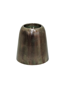 Decorative Aluminum Taper Candle Holder Modern Minimalist Textured Metal Tabletop Ornament Display Piece - Product Image 2