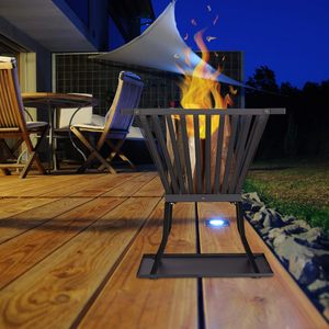 Support carré en métal pour foyer extérieur, brûleur à bois, support de cheminée, pour patio, jardin, camping, porte-bûches - Product Image 5