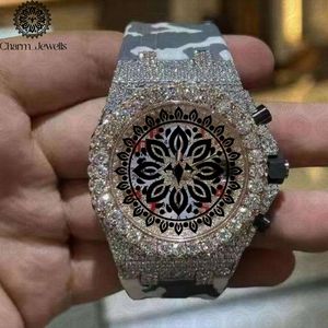 Montre de luxe pour femme Charm_Jewells en acier inoxydable avec cadran rond incrusté de diamants, mouvement à quartz analogique de 43 mm - Product Image 2