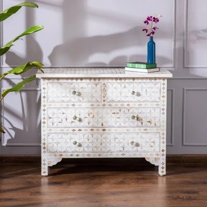 Custom Mother of Pearl Inlay <b>Chest</b> of Drawers Luxury Wooden <b>Storage</b> Cabinet Manufacturer From India - Product Image 1