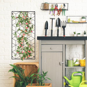 MyGift Enrejado de metal geométrico de 4 pies-Soporte de vid trepadora negra, acento de jardín - Product Image 4