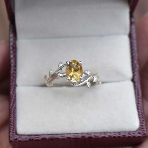 Natural Citrine Solitaire <b>Ring</b> S925 Sterling Silver Handcrafted Gemstone Jewelry Elegant <b>Ring</b> For Women Gift - Product Image 5