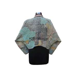 Chaqueta Kantha de Algodón 100% Hecha a Mano para Mujer, Estilo Indio Vintage, Reversible, Ecológica y Transpirable - Product Image 5