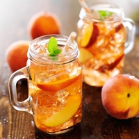 Gran Oferta KrubO Sirope Líquido Premium Natural Orgánico Sabor Melocotón 580ml Botella Color Naranja Ingredientes para Té de Burbujas No
