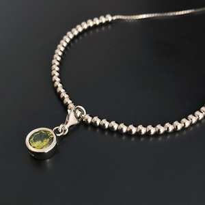 Bracelet à breloques en argent sterling avec pierre de naissance de août (peridot), cadeau pour femme - Product Image 5