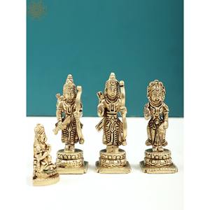 Sculpture en laiton de 3 pouces faite à la main petit Ram Darbar Idol Home Decor fabriqué en Inde - Product Image 1