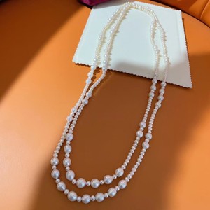 160cm <b>White</b> <b>Wrapped</b> Triple Chain Freshwater Pearl Necklace 4-5mm Plus 8-9mm Sweater 4-5mm Plus 8-9mm Pearl Freshwater Necklace - Product Image 3