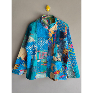 Bohemian Patchwork <b>Quilted</b> Jacket Reversible Cotton Patchwork Coat for Women Vintage Casual Layering gift for her - Product Image 1