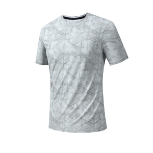 T-shirt de sport personnalisé pour homme, motif bleu, séchage rapide, polyester, athlétique, gym, course à pied, performance, entraînement, jersey uni - Product Image 6