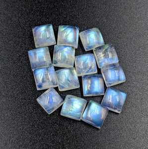 Natural <b>Rainbow</b> Moonstone Square Cabochon Loose Gemstone IGI Certified White <b>Light</b> Flash Blue Fire Jewelry Making - Product Image 5