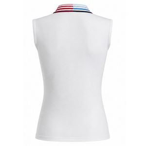 Polo de Golf Blanco de Manga Corta para Mujer, Elegante y Deportivo, Ropa Cómoda para Golf, Entrenamiento y Ocio - Product Image 2