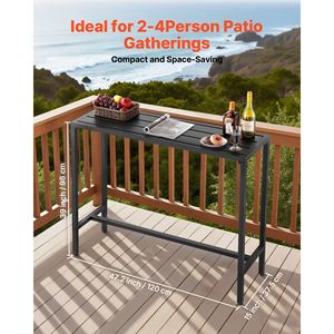 Tavolo da Bar all'aperto impermeabile Top in metallo robusto telaio 47X15 rettangolo bancone altezza pranzo per Patio vasca idromassaggio a bordo piscina interna - Product Image 2