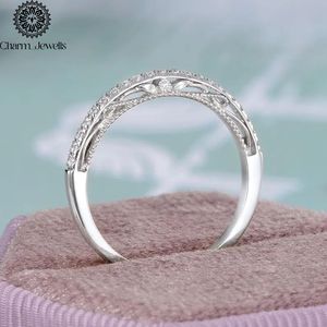Bague de Fiançailles et d'Éternité Classique pour Femme Charm_Jewells en Argent Plaqué Or Rose 18K avec Moissanite Taille Coussin et Sertissage à Griffes IGI - Product Image 3