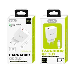 S&N ที่ชาร์จ QC 3.0 3.0A สำหรับ Micro USB พร้อมสาย - Product Image 1