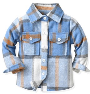 Camisa de Franela de Manga Larga para Niños, Primavera-Otoño, 100% Algodón, Casual, Ecológica, Transpirable, de China - Product Image 3