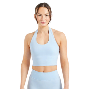 Haut court de yoga pour femme à col halter, extensible, respirant, sans manches, confortable pour l'entraînement, vêtement de sport athlétique personnalisé - Product Image 4