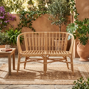 Sofá de Ratán Monaco Mandola, Muebles de Exterior, Núcleo de Ratán Premium, Tejido a Mano, Bancos de Dos Plazas, Estilo Resort, Salón de Patio - Product Image 4