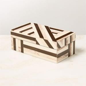 Caja Decorativa India Artesanal con Incrustaciones de Hueso y Resina, Diseño Safari - Product Image 3