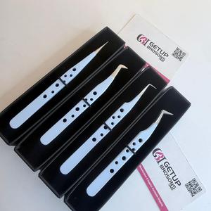 Pince à épiler pour cils GETUP BROSONS IMPEX en acier inoxydable de précision, antistatique, à pointe lisse de 10 mm, emballage personnalisable avec logo - Product Image 5