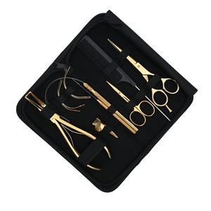 Wholesale Stainless Steel Hair Extension Tools Kit Microbeads Remover Plier Barber <b>Scissor</b> Weft <b>Sewing</b> Needle Tail Comb Parting - Product Image 1