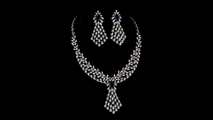 Ensemble de collier en argent S925 avec diamant de laboratoire de créateur, taille brillant rond |   Bijoux de mariage et de fête de luxe certifiés IGI - Product Image 3