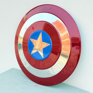 Bouclier patriotique en métal, accessoire de costume, bouclier rond de guerrier, accessoire décoratif de cosplay, cadeau pour hommes - Product Image 3