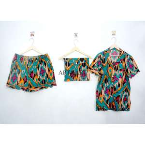 Conjunto de Pijama de Algodón de Manga Corta para Mujer, Estampado Floral, Ligero, Transpirable, de Secado Rápido, para Primavera, Verano y Otoño - Product Image 4