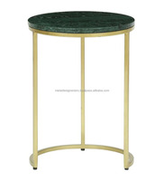 Ensemble de 3 Tables couleur or, meubles de rangement en granit vert/marbre, bout avec tabouret de rangement polyvalent, simples et attrayants